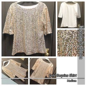 Gold Sequin Top - Ladies Medium